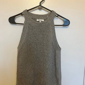 Madewell Size S Grey Knit Sweater Mock Halter Top Cotton Blend
